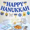 Happy Hanukkah Banner Chanukah Hanukkah Holiday Theme Garland Chanukah Festival Party Decorations Glitter Blue Jewish Christmas Party Supplies